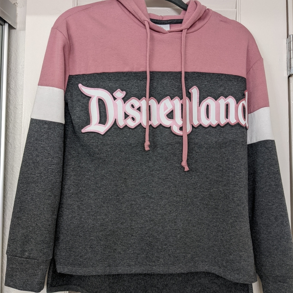 Disneyland pink and gray pullover hoodie sweatshirt XS